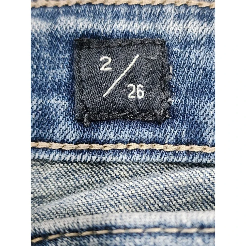 Lucky Brand Women's Size 2/26 Lolita Boot Blue Denim Stretch Comfort Medium Wash